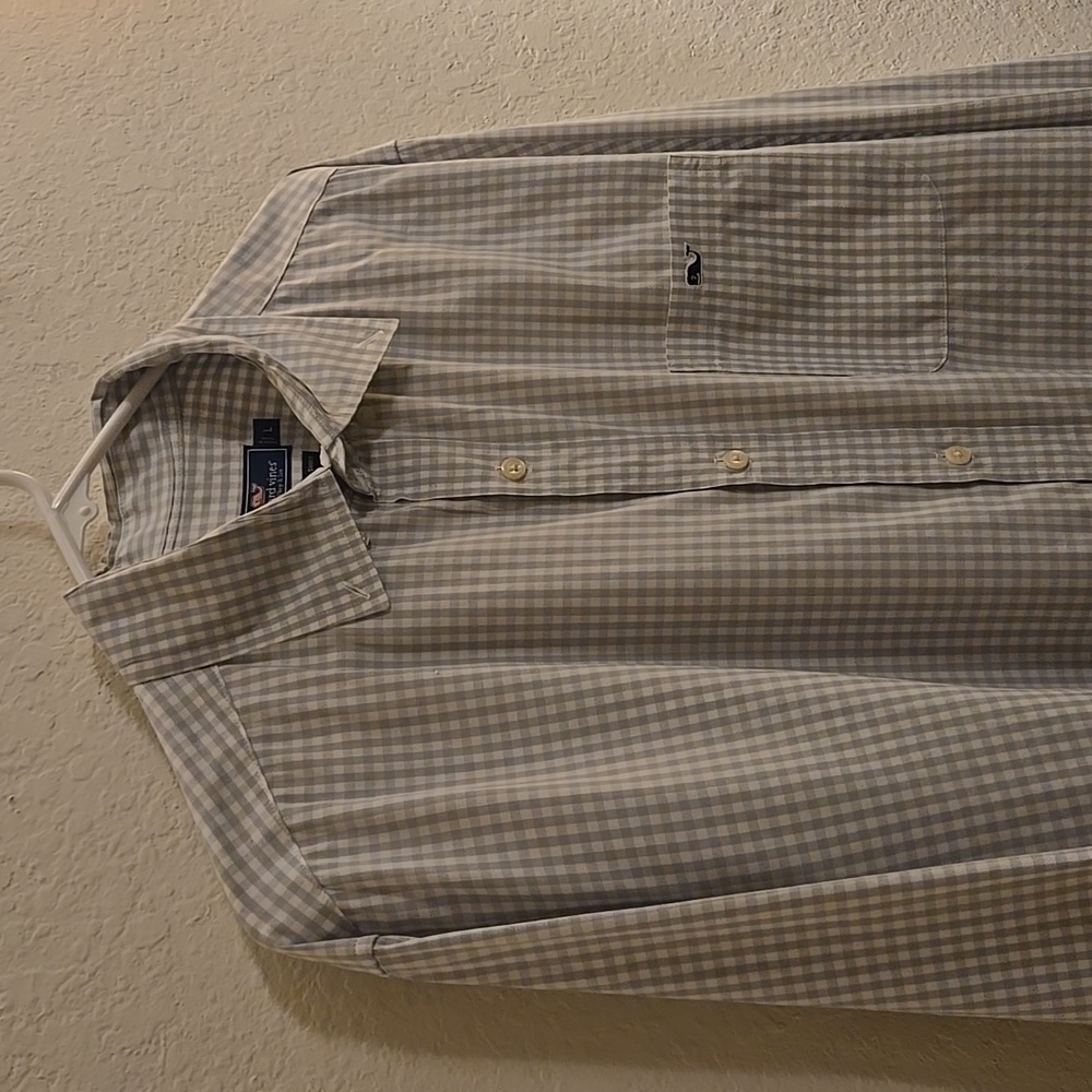 Vineyard Vines Button-down Shirt - White/Gray Plaid - Large - Picture 2 of 14